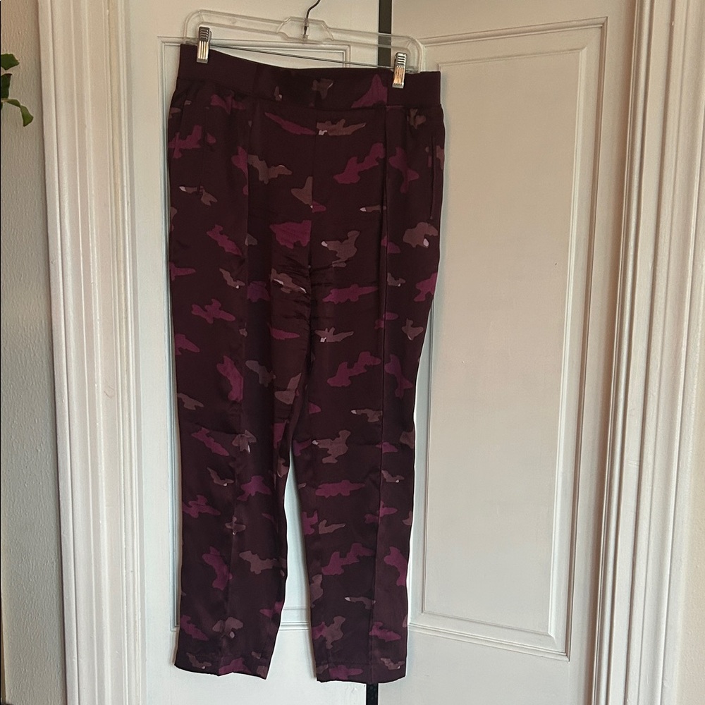 ATM Anthony Thomas Melillo Silk Camouflage Joggers - Purple and Pink
